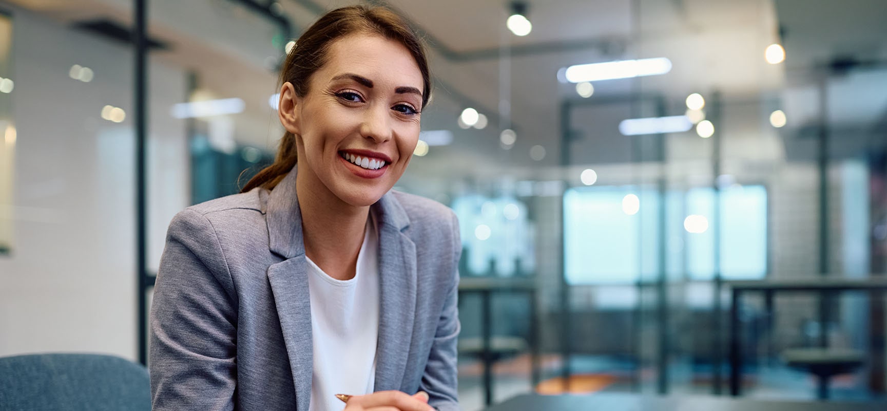 Smiling professional woman in an office