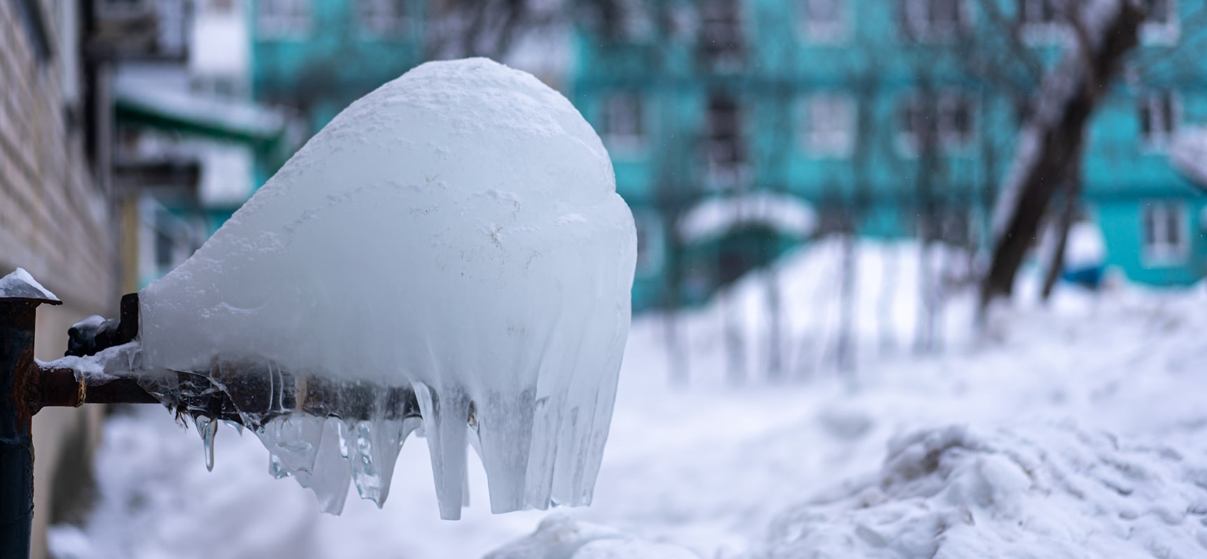 Frozen outdoor pipe