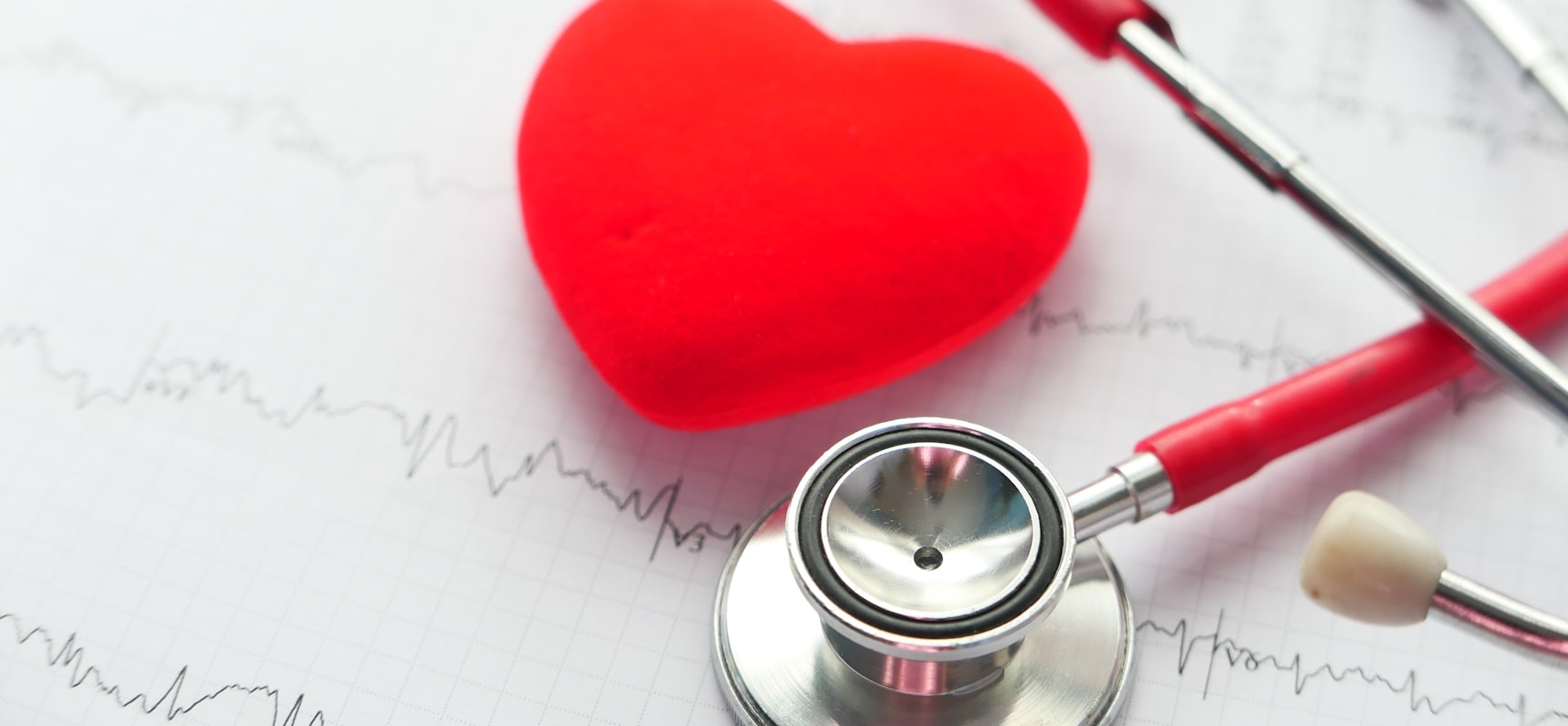 Foam heart next to a stethoscope